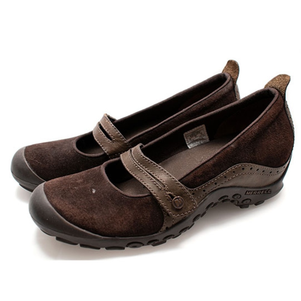 Merrell Shoes Womens Plaza Bandeau Chocolate Suede